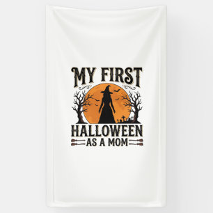 Mijn eerste Halloween als moeder Vintage Halloween Spandoek