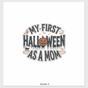 Mijn eerste Halloween als moeder Vintage Halloween Sticker