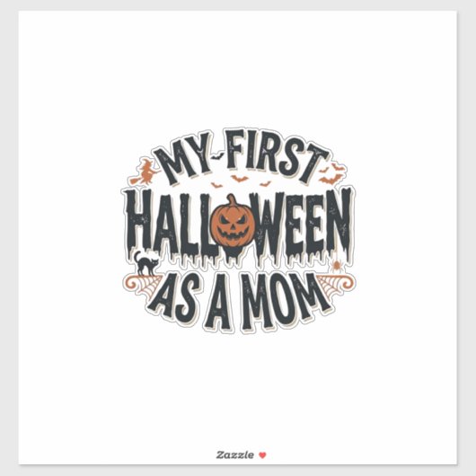 Mijn eerste Halloween als moeder Vintage Halloween Sticker (Vel)