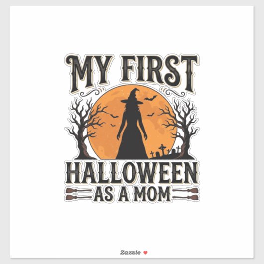 Mijn eerste Halloween als moeder Vintage Halloween Sticker (Vel)