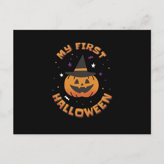 Mijn eerste Halloween Cute Pumpkin Briefkaart (Voorkant)