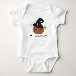 Mijn eerste halloween Cute Pumpkin met heks Pet Romper