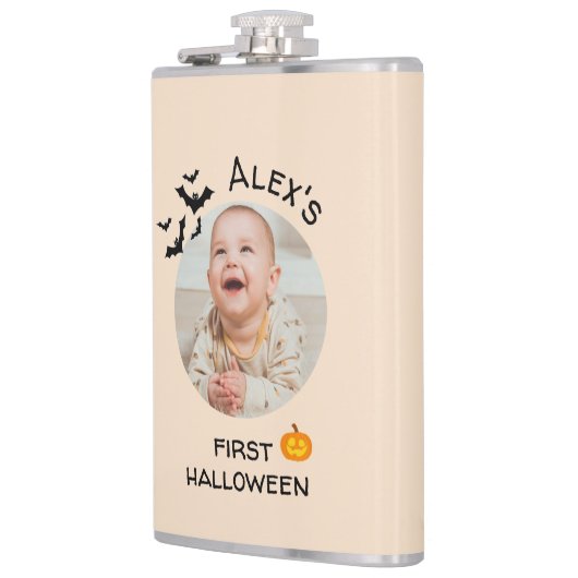 Mijn eerste Halloween fles | Aangepaste Kind foto Heupfles (Links)