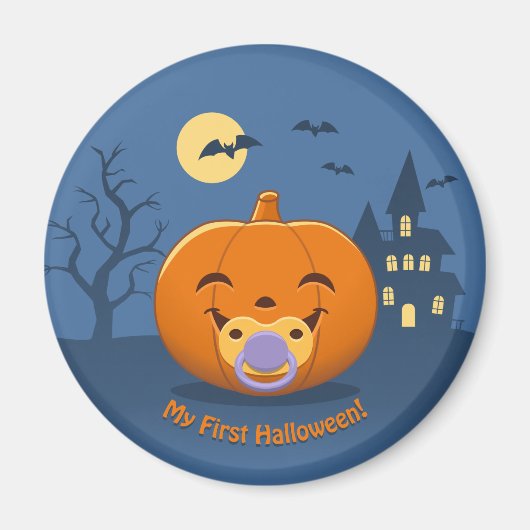 Mijn Eerste Halloween Fopspeen Pompoen Magneet (Voorkant)