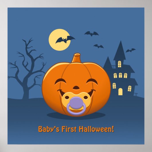 Mijn Eerste Halloween Fopspeen Pompoen Poster (Voorkant)