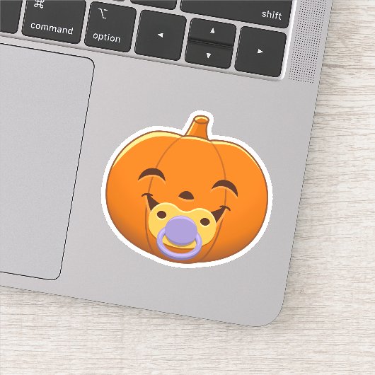 Mijn Eerste Halloween Fopspeen Pompoen Sticker (Detail)