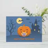 Mijn eerste Halloween-fopspeenpompoenfeestje Kaart (Staand voorkant)