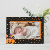 Mijn eerste Halloween-fotokaart Feestdagenkaart (Staand voorkant)