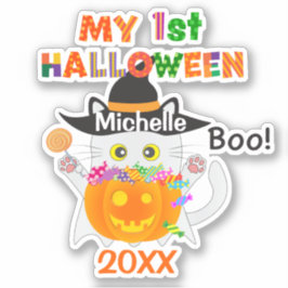 Mijn eerste Halloween Ghost Cat Sticker