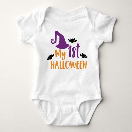 Mijn eerste halloween, heks Pet, pointy Pet, vleer Romper (Voorkant)