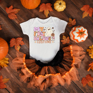 Mijn Eerste Halloween Kostuum Pompoen Geest Groovy Romper