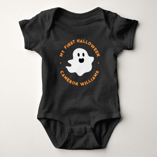 Mijn eerste Halloween leuke happy cartoon ghost Romper (Voorkant)