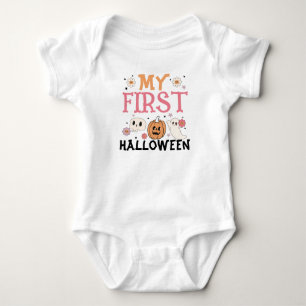 Mijn eerste Halloween Leuke Pompoen Geest Groovy Romper