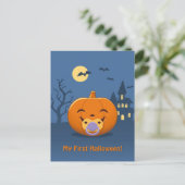 Mijn eerste Halloween Pacifier Pumpkin Briefkaart (Staand voorkant)