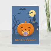 Mijn eerste Halloween Pacifier Pumpkin Kaart (Voorkant)