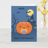 Mijn eerste Halloween Pacifier Pumpkin Kaart (Gele Bloem)