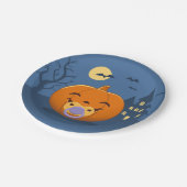 Mijn eerste Halloween Pacifier Pumpkin Papieren Bordje (Gekanteld)