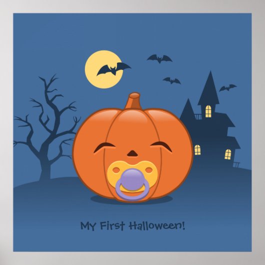 Mijn eerste Halloween Pacifier Pumpkin Poster (Voorkant)
