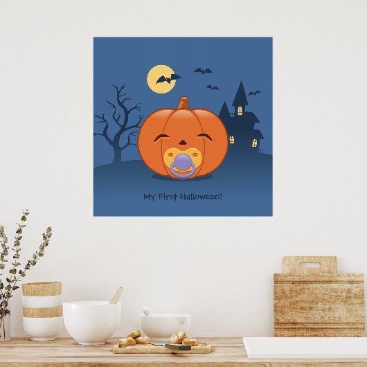 Mijn eerste Halloween Pacifier Pumpkin Poster (Keuken)