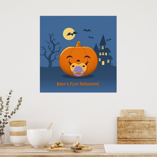 Mijn eerste Halloween Pacifier Pumpkin Poster (Keuken)
