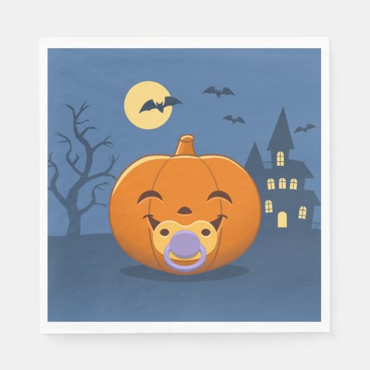 Mijn eerste Halloween Pacifier Pumpkin Servet (Voorkant)