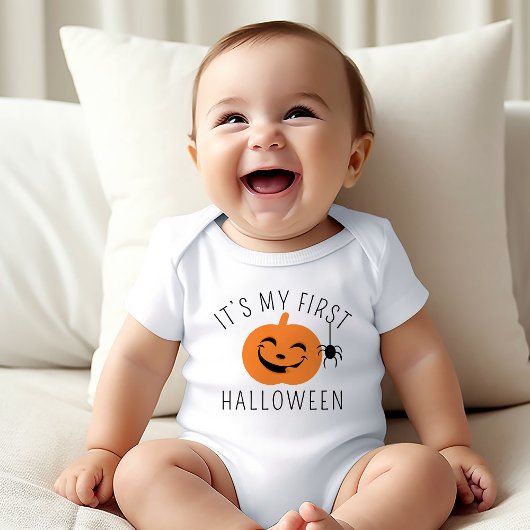Mijn eerste Halloween Pompoen Spin Baby Jongen Romper