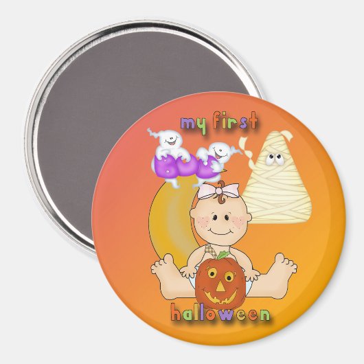 Mijn eerste halloween Round Magnet (Voorkant / Achterkant)