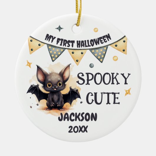 Mijn eerste Halloween - Schattige Baby Bat  Keramisch Ornament (Voorkant)