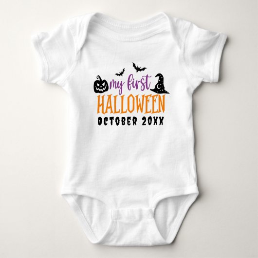 Mijn eerste Halloween Schattigee Baby gepersonalis Romper (Voorkant)