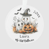Mijn eerste Halloween Schattigee Ghost Pumpkin Bab Ornament (voorkant)