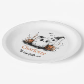 Mijn eerste Halloween Schattigee Ghost Pumpkin Bab Papieren Bordje (Gekanteld)