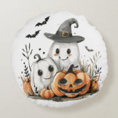Mijn eerste Halloween Schattigee Ghost Pumpkin Bab Rond Kussen (Achterkant)