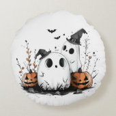 Mijn eerste Halloween Schattigee Ghost Pumpkin Bab Rond Kussen (Achterkant)