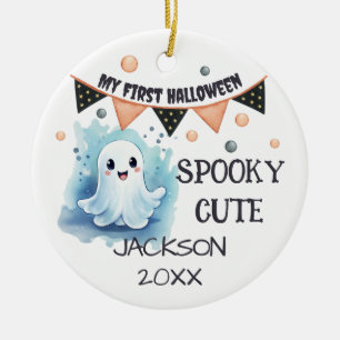 Mijn eerste Halloween - Schattigee Happy Ghost Keramisch Ornament