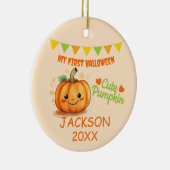 Mijn eerste Halloween Schattigee Pompoen  Foto Keramisch Ornament (Rechts)