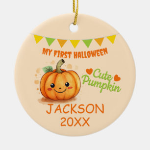 Mijn eerste Halloween Schattigee Pompoen Foto Keramisch Ornament