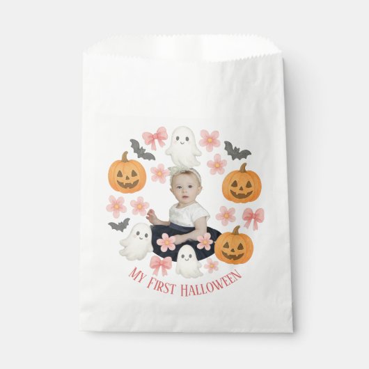 Mijn eerste Halloween | Schattigee pompoen & spook Bedankzakje (Voorkant)