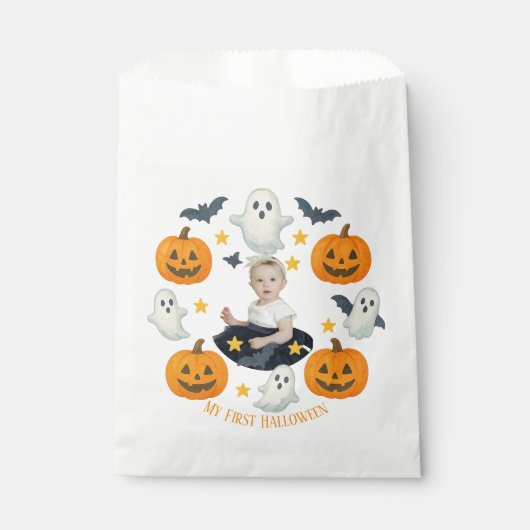 Mijn eerste Halloween | Schattigee pompoen & spook Bedankzakje (Voorkant)