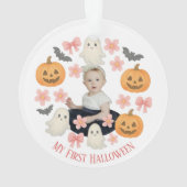 Mijn eerste Halloween | Schattigee pompoen & spook Ornament (achterkant)