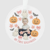 Mijn eerste Halloween | Schattigee pompoen & spook Ornament (voorkant)
