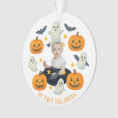 Mijn eerste Halloween | Schattigee pompoen & spook Ornament (voorkant)
