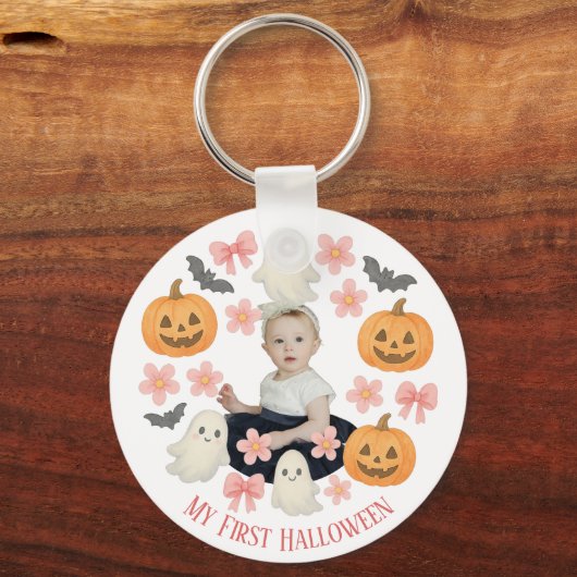 Mijn eerste Halloween | Schattigee pompoen & spook Sleutelhanger (Achterkant)