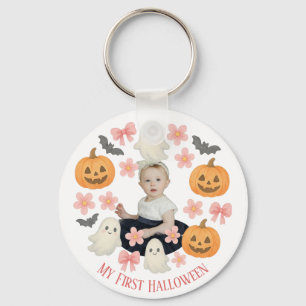 Mijn eerste Halloween   Schattigee pompoen & spook Sleutelhanger