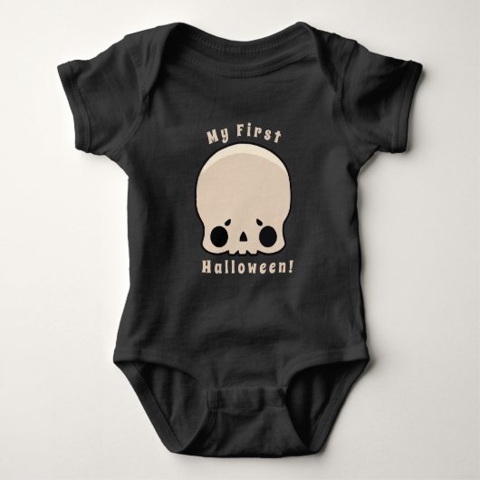 Mijn eerste halloween Skull Baby Bodysuit (Voorkant)