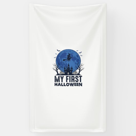Mijn eerste Halloween vintage gravure kids ontwerp Spandoek (Verticaal)