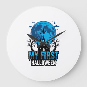Mijn eerste Halloween vintage heksenhuis baby shir Grote Klok