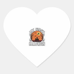 Mijn eerste Halloween vintage ontwerp voor peuter  Hart Sticker
