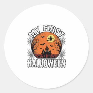 Mijn Eerste Halloween Vintage Peuter Shirt Ontwerp Ronde Sticker