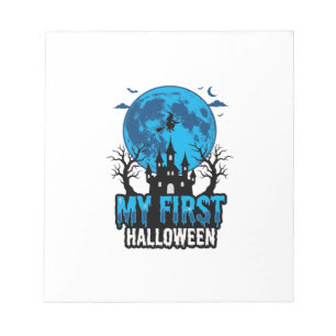 Mijn eerste Halloween vintage spookkasteel baby sh Notitieblok