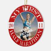 Mijn eerste halve marathon - 2011 keramisch ornament (Links)
